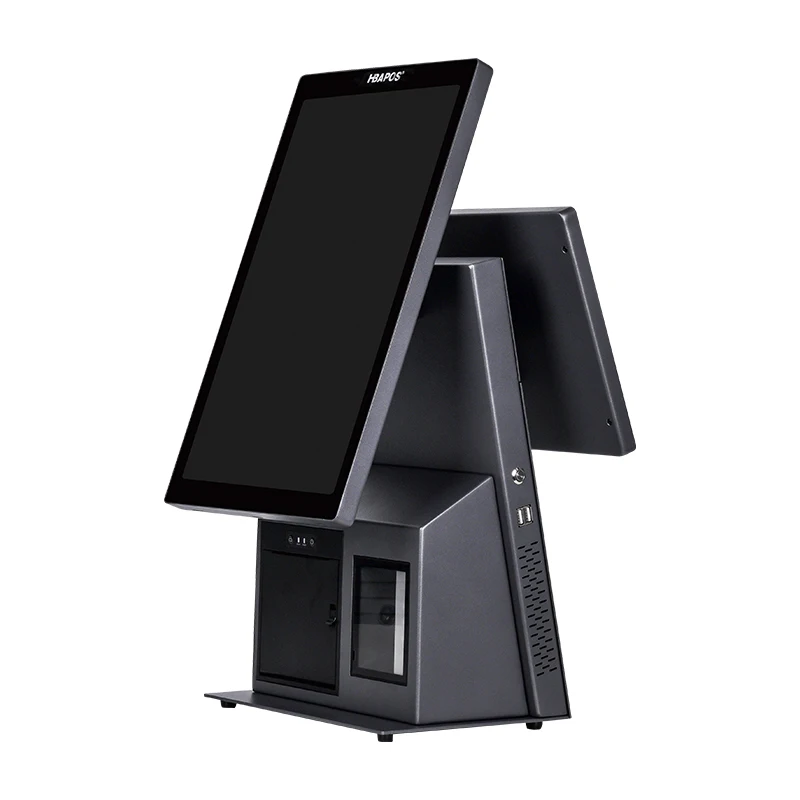 Wholesale Cash Register All in One Double Touch Screen Pos Machine Built-in 80mm Thermal Printer