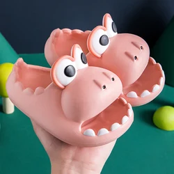 Funny Children Parent Adult Slippers Cute Dinosaur-shaped Home Non-slip Boys Kids Slippers Toddler Girls Shoes Man Women Slipper