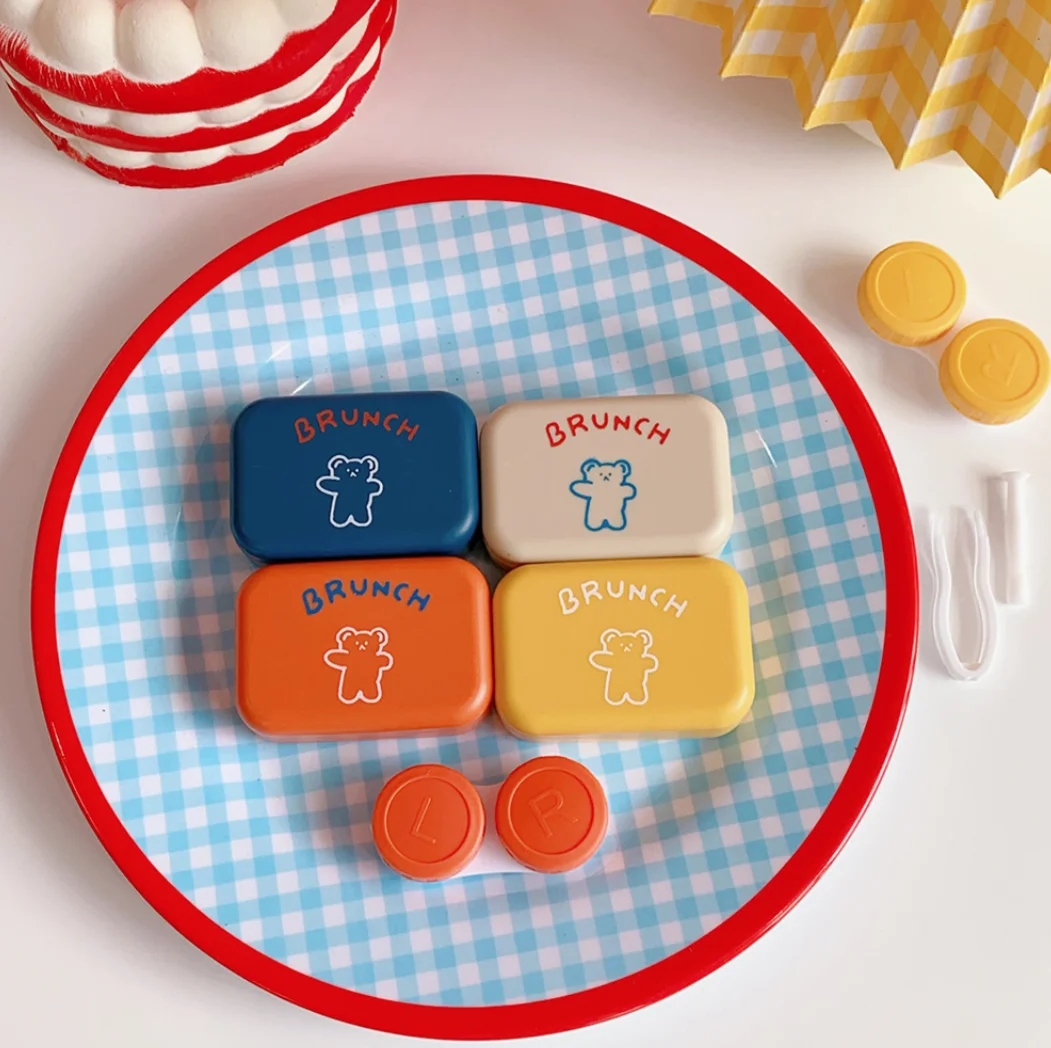 The Best and Cheapest and cute bear cosmetic box ins cartoon contact lens companion box