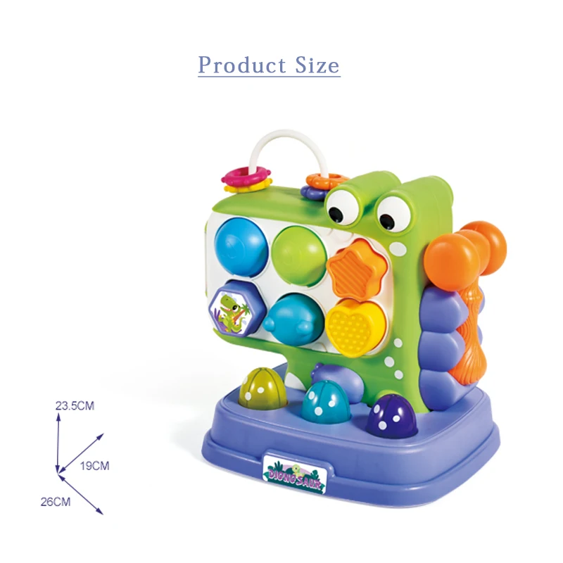 Multifunctional game console educational cute dinosaur toy whack a mole with light & music educational toys for kids