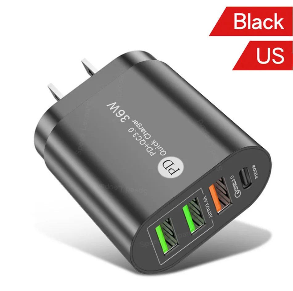 Новый дизайн Лидер продаж PD20W/QC3.0 + 2.4A3USB Быстрая зарядка для путешествий многофункциональное зарядное устройство Apple Samsung Huawei в 2021