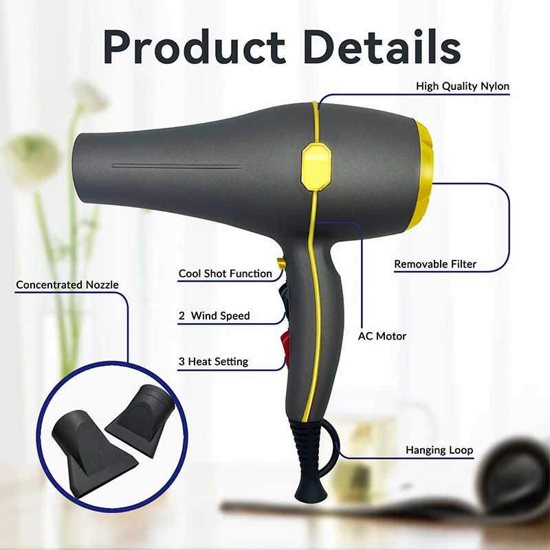 Factory Price Hair Dryer 110V Professional Salon Hot Blow Dryer Private Label Customize Logo Hairdryer For Sale
