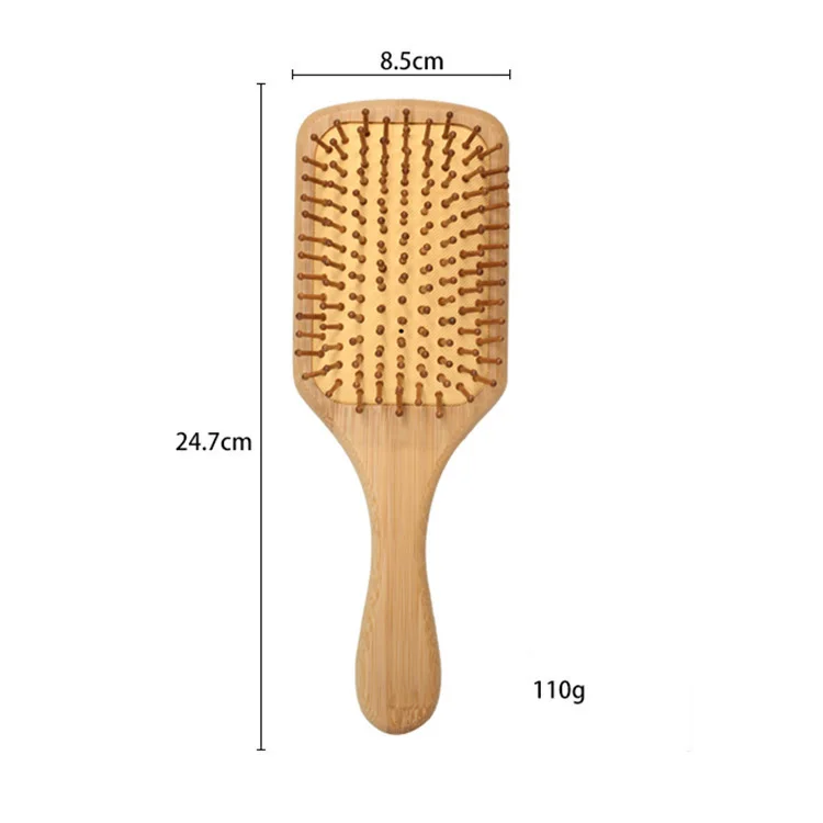 Common Bamboo Hair Comb Wide Tooth and Fine Tooth Detangling Essential Wooden Comb for Home Use