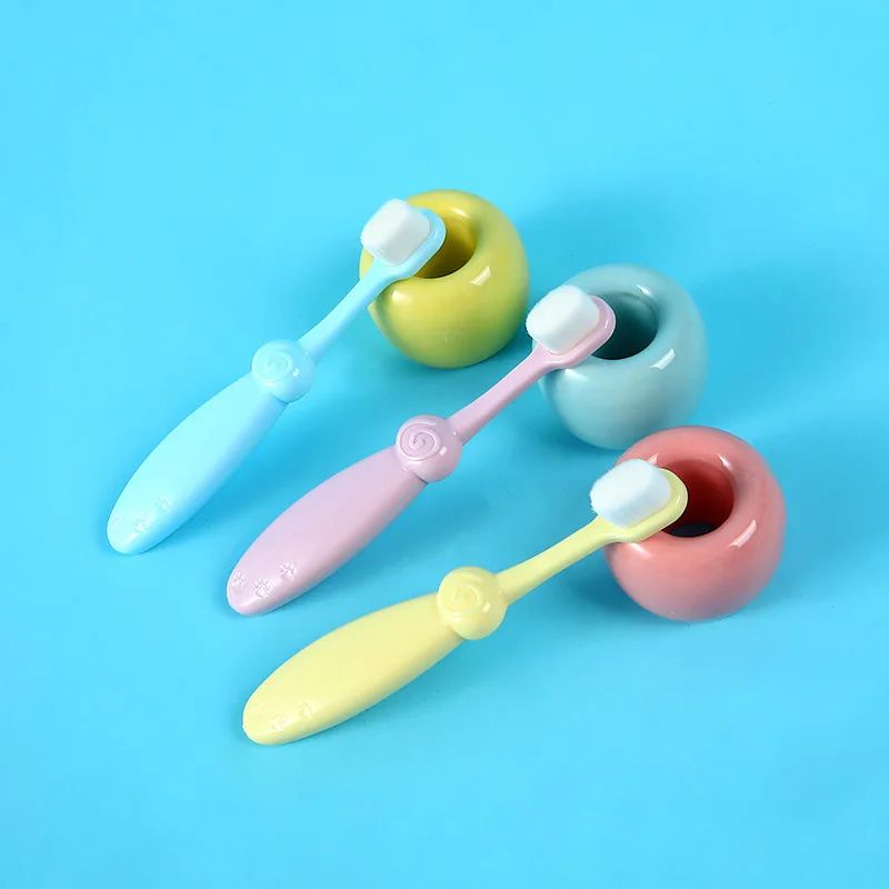 Wholesale sensitive teeth 1pcs pack PET box kids 0.08mm PBT 10000 sunflower cartoon super soft bristles child manual toothbrush