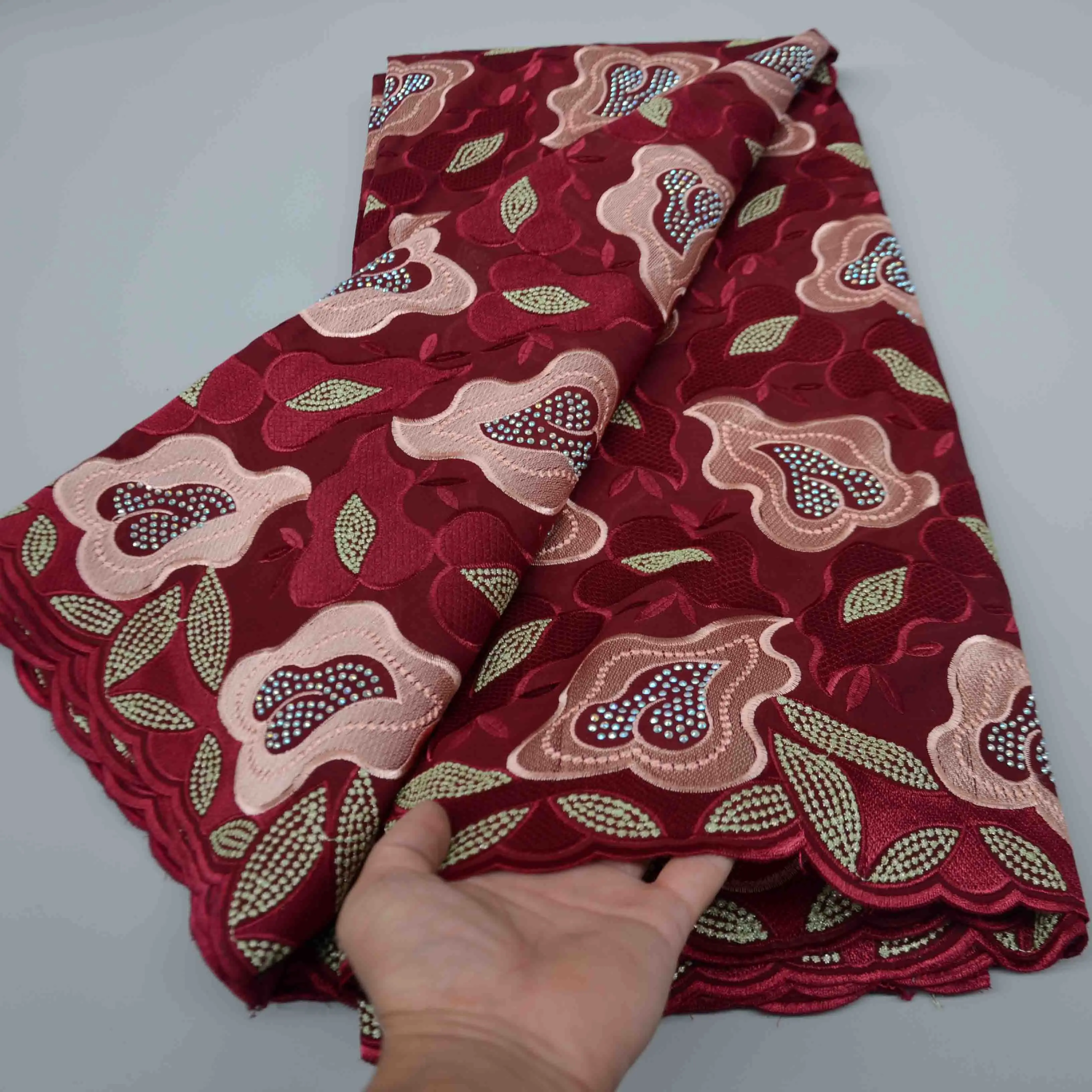 High quality african swiss voile laces 100% cotton lace fabric wholesale