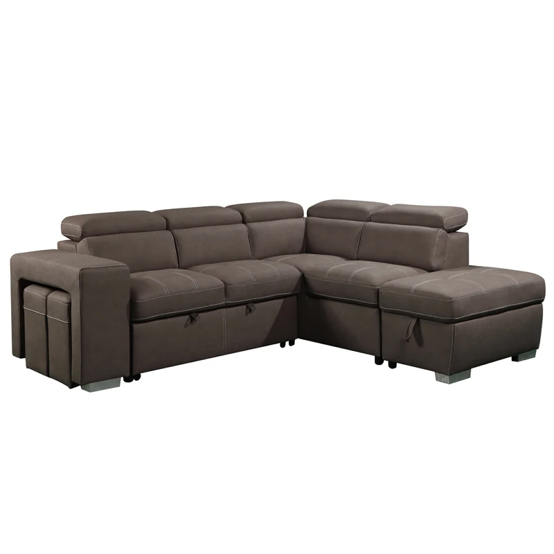 factory direct sales luxury living room sofa with USB storage foot stools can be customized sofa bed