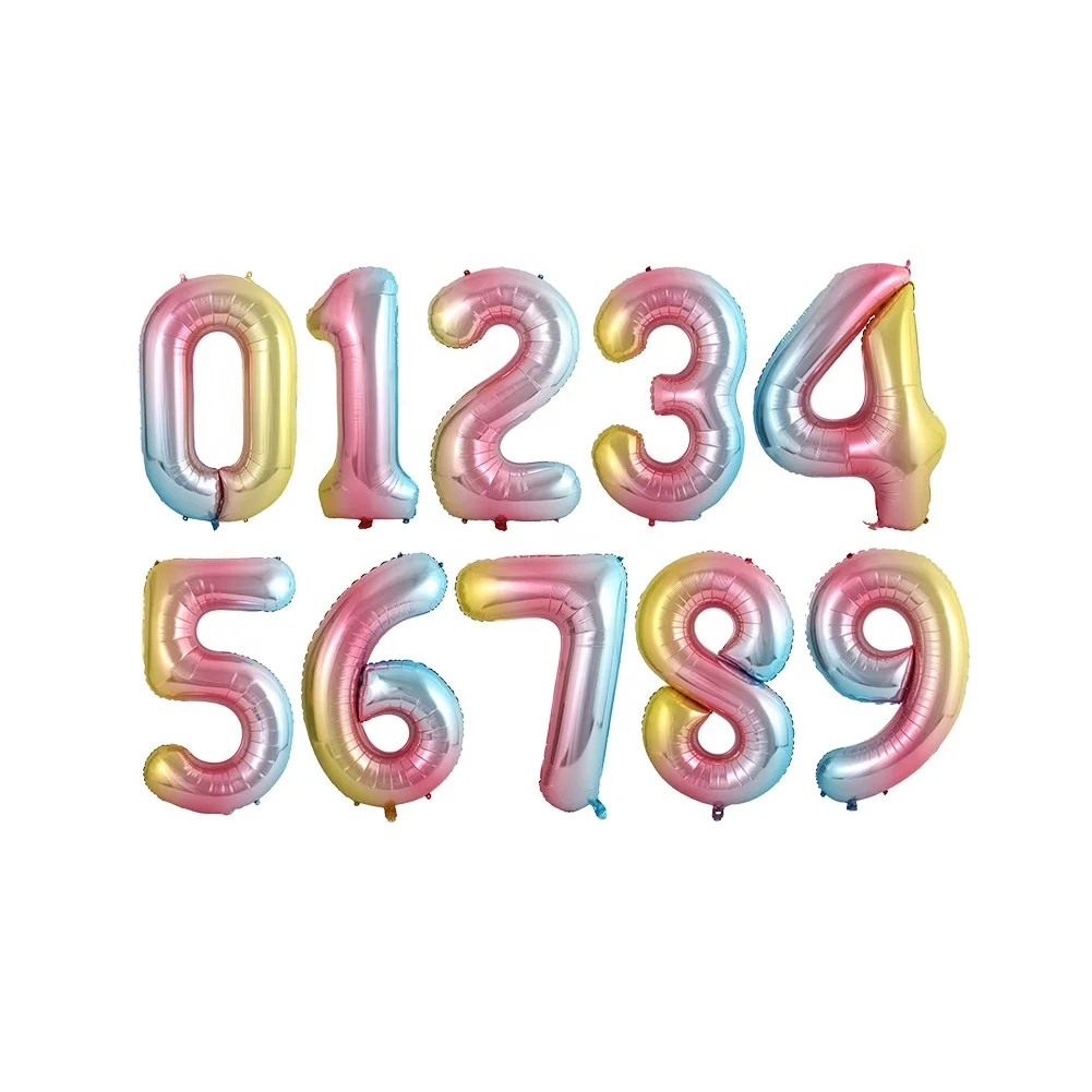 Hot Selling Balloons Wholesale 40 Inch 0-9 Large Number Various Colors Foil Number Balloons Party Decoration Supplies balloons