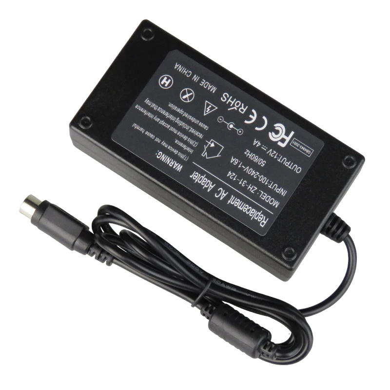 48W Desktop AC DC Power Adapter 12 Volt 4 Amp Power Supply Adaptor 12V 4A with 4 Pin tip