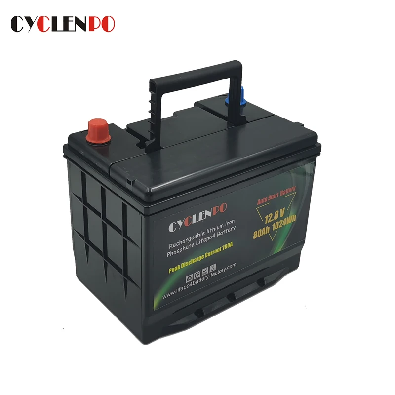 Customized 12v 80ah auto lifepo4 starter battery for car