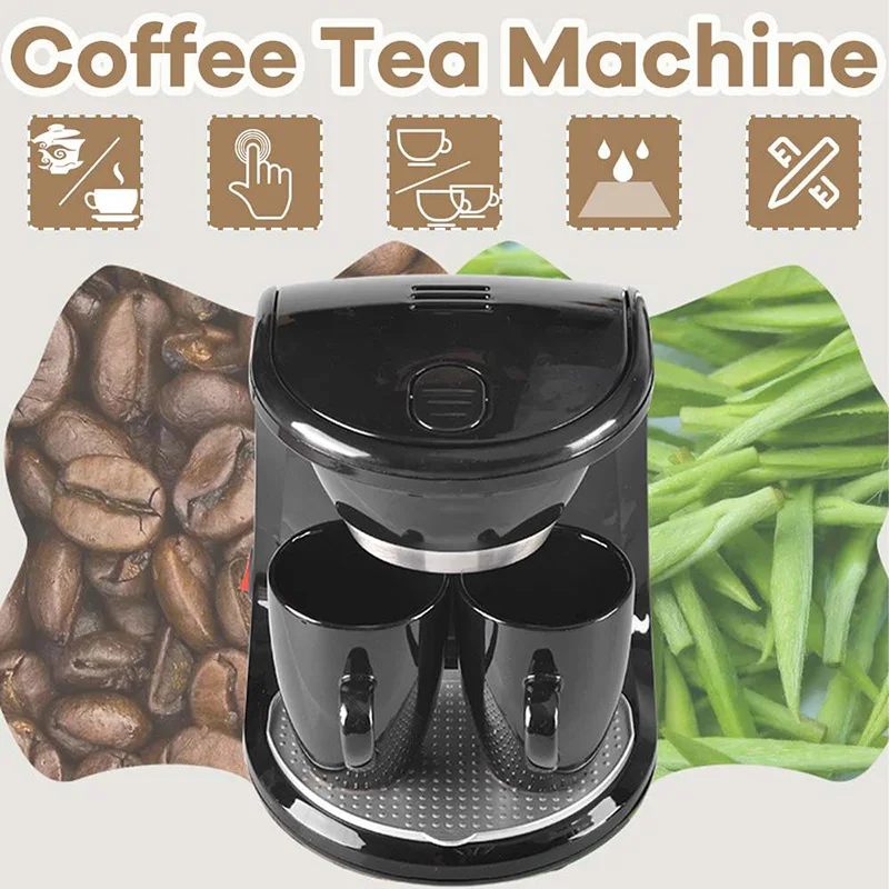 CAFEMASY Electric Drip Coffee Machine with Two Cups Portable Coffee Machine Espresso Coffee Maker for Home Use