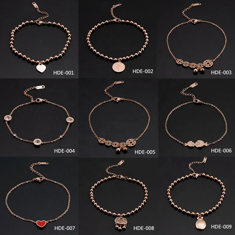 Женская мода ножной браслет дизайн ювелирных изделий из нержавеющей стали позолоченная Цепочка ножной браслет простые сексуальные ювелирные изделия