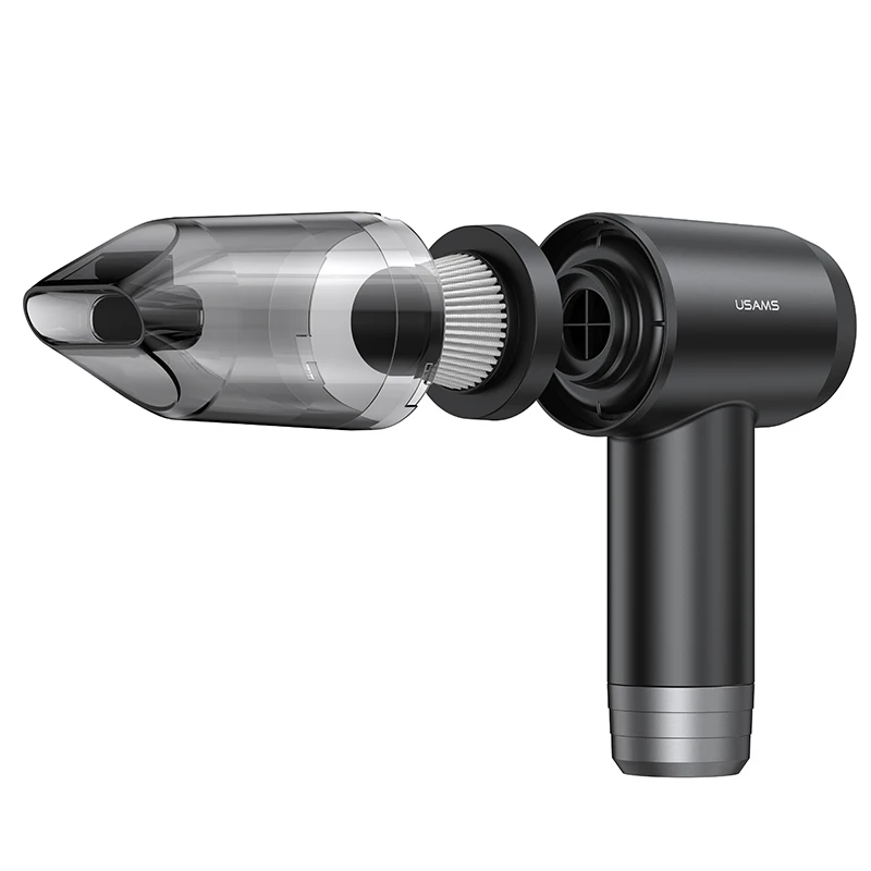 USAMS 2024 new Car Vacuum Cleaner Wireless Blowing Suction High Power Multifunction Portable Vacuum Cleaner with safety hammer