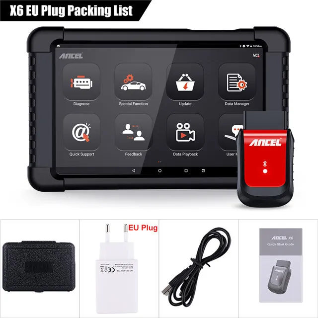 With tablet pad Ancel X6 OBD 2 Car DiagnosticFull System Car Diagnosis DPF SAS DPF Injector Coding Service OBD2 Automotive Scan