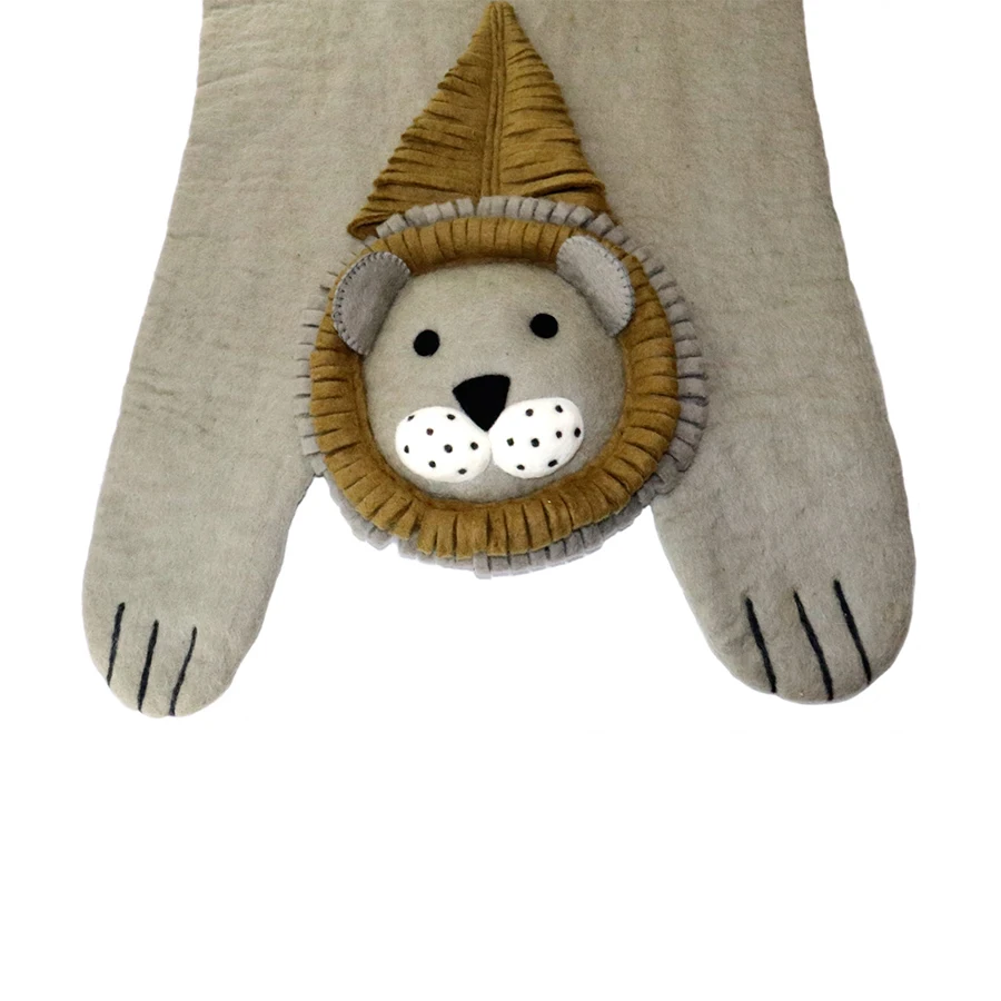 bedside rug Animal Shaped Handmade Lion Round Rug  Animal Shaped Rugs - Lion