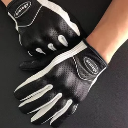 High Quality Men Fashion 100% Goat Leather Biker Motorcycle Gloves