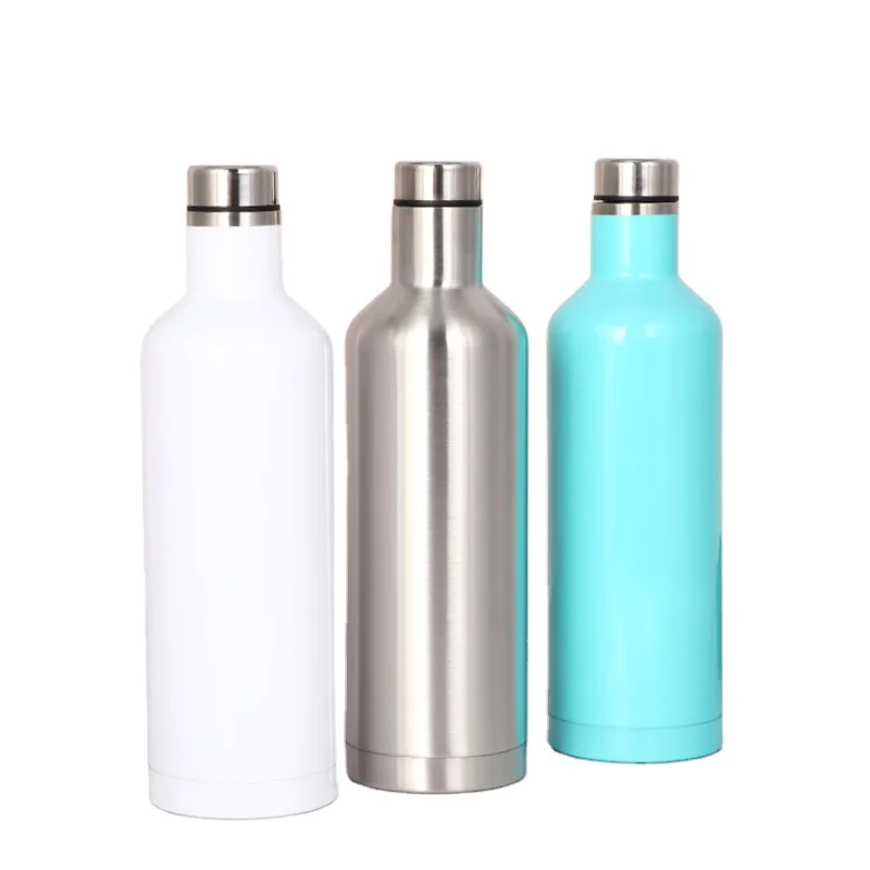 Factory Direct Sale 16oz Double Wall Water Flask Sports Bottle Stainless Steel Small Mouth Tumbler Outdoor Sport Bottles