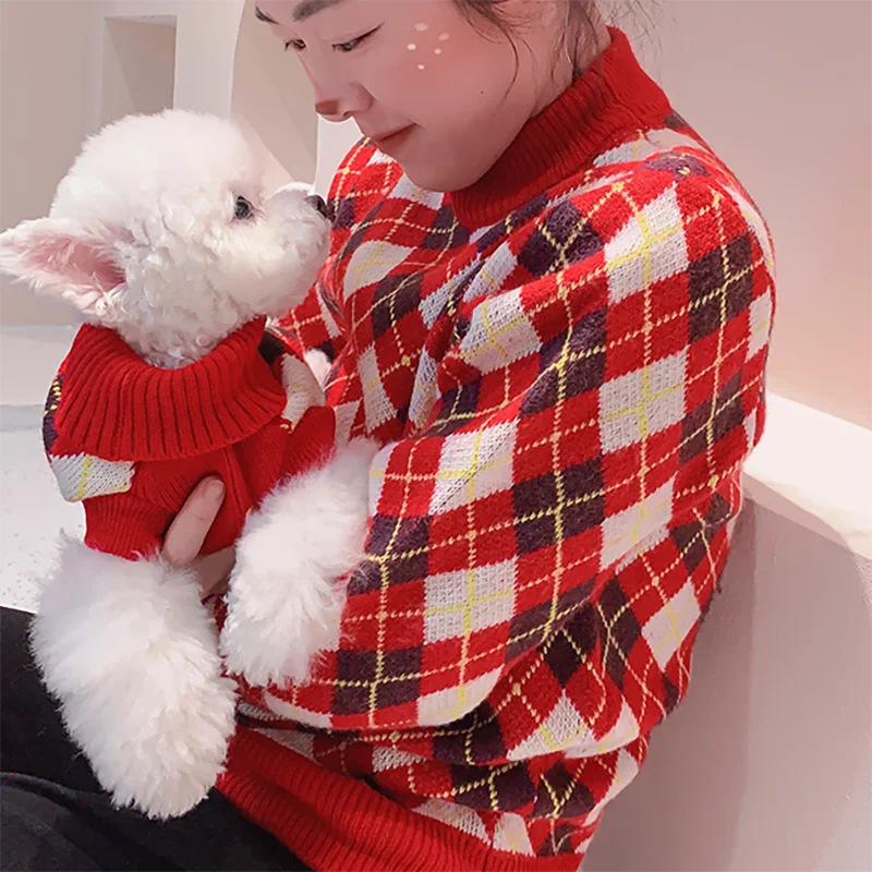 Wholesale Fashion Christmas Pet clothes Dog Match Outfits Matching Dog and Human Pet Clothes