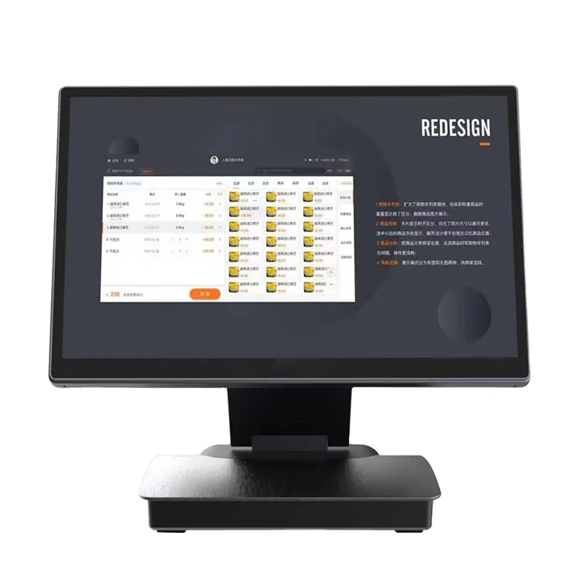 Full Aluminum Design Touch Screen 15.6 inch Widescreen True Flat All in One POS System Waterproof POS Terminal Cash Register