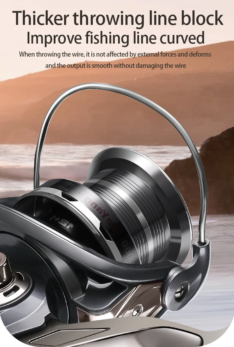 Spinning Fishing Reel for Freshwater Saltwater Fishing Anti-Reverse with Front-Adjustable Drag Saltwater Fishing Reel