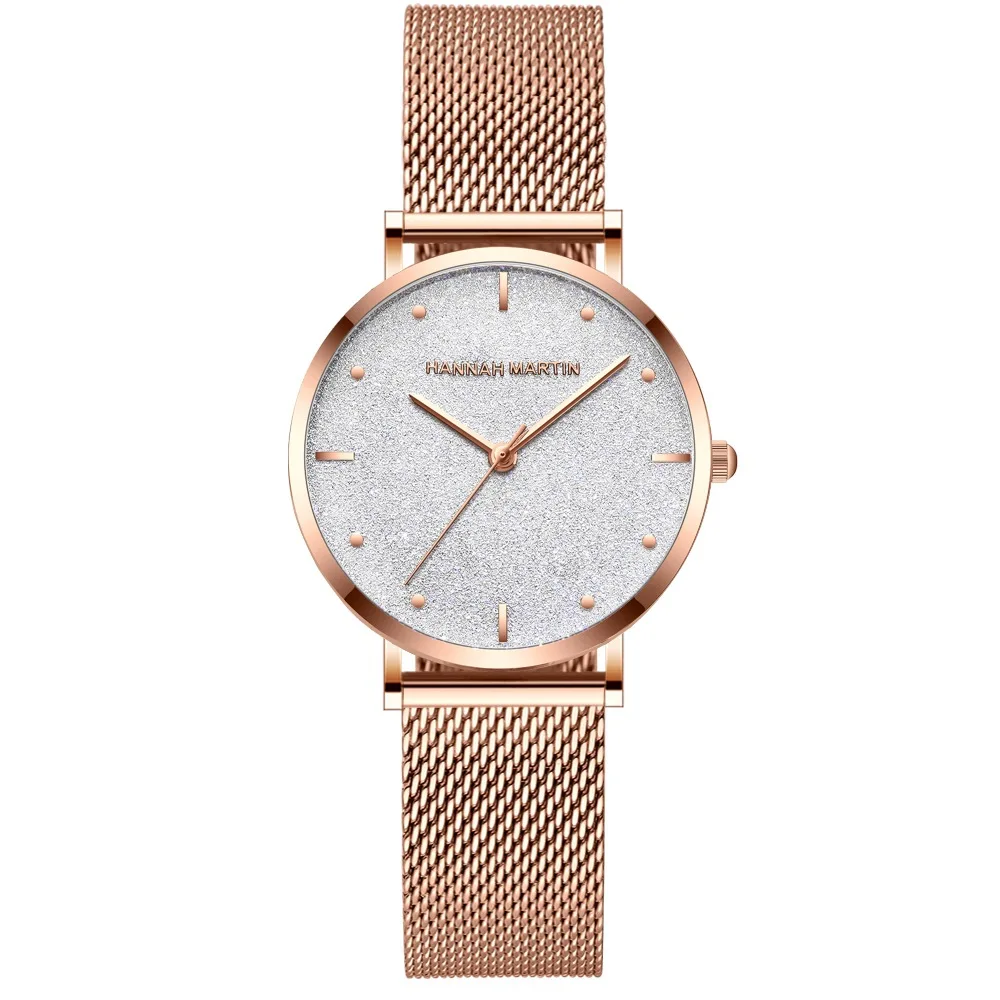 Sahara Desert Dial New Design Hannah Martin MS36 Japan Quartz Wristwatch Stainless Steel Rose Gold Waterproof Watch for Women