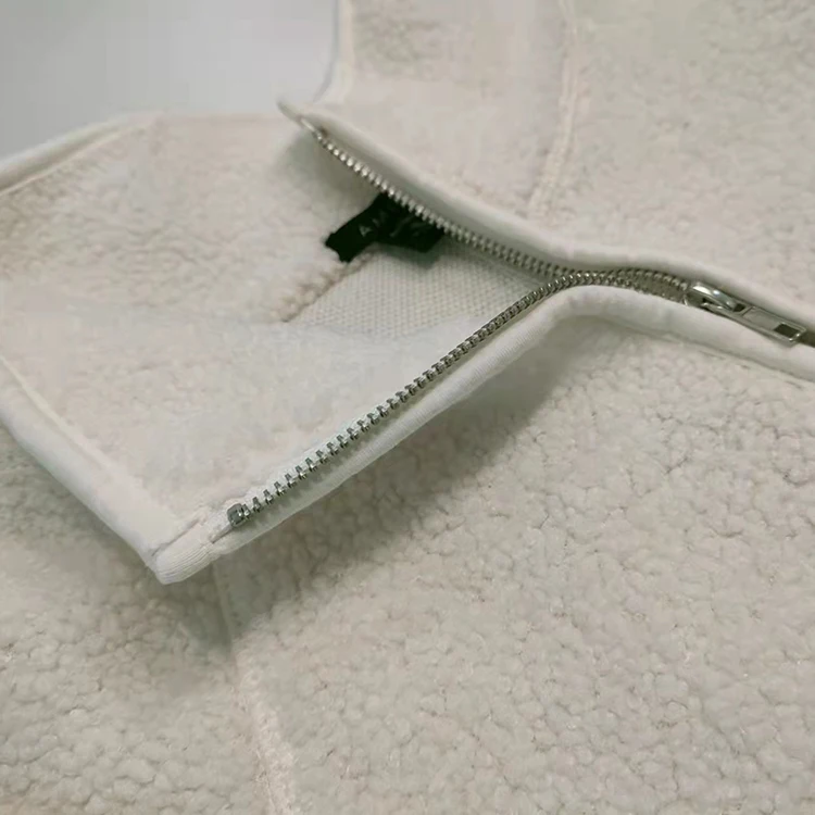 OEM Custom Women High Collar Shearling Berber Polar Fleece Sherpa Jacket With Front Pocket Teddy Jacket