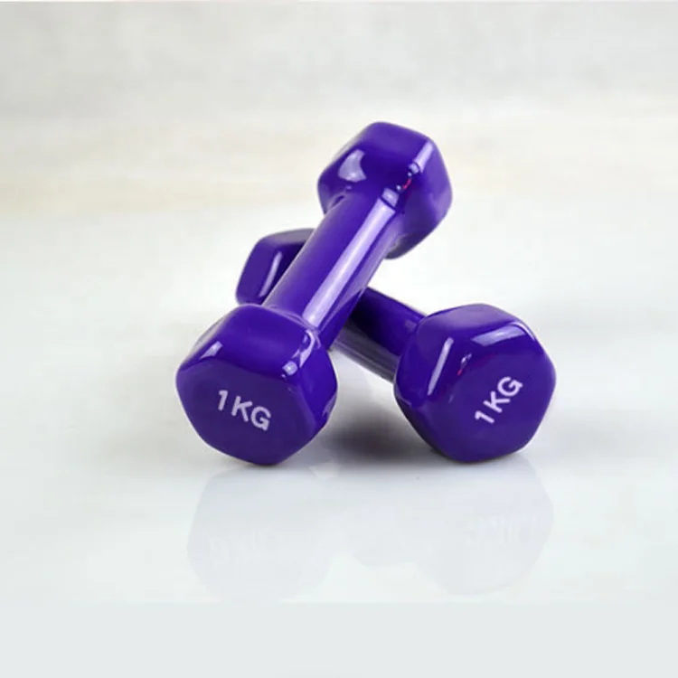 WEMAX Hexagonal Ladies Cast Iron Color Small Dumbbell Rubber Encapsulated Fitness Thin Arm Rubber Dip Plastic Dumbbell