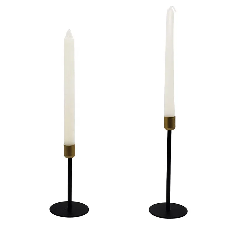 2021 Wholesale Customizable Gold&Black Metal Taper Decorative Lantern Candle Holder For Home Decor