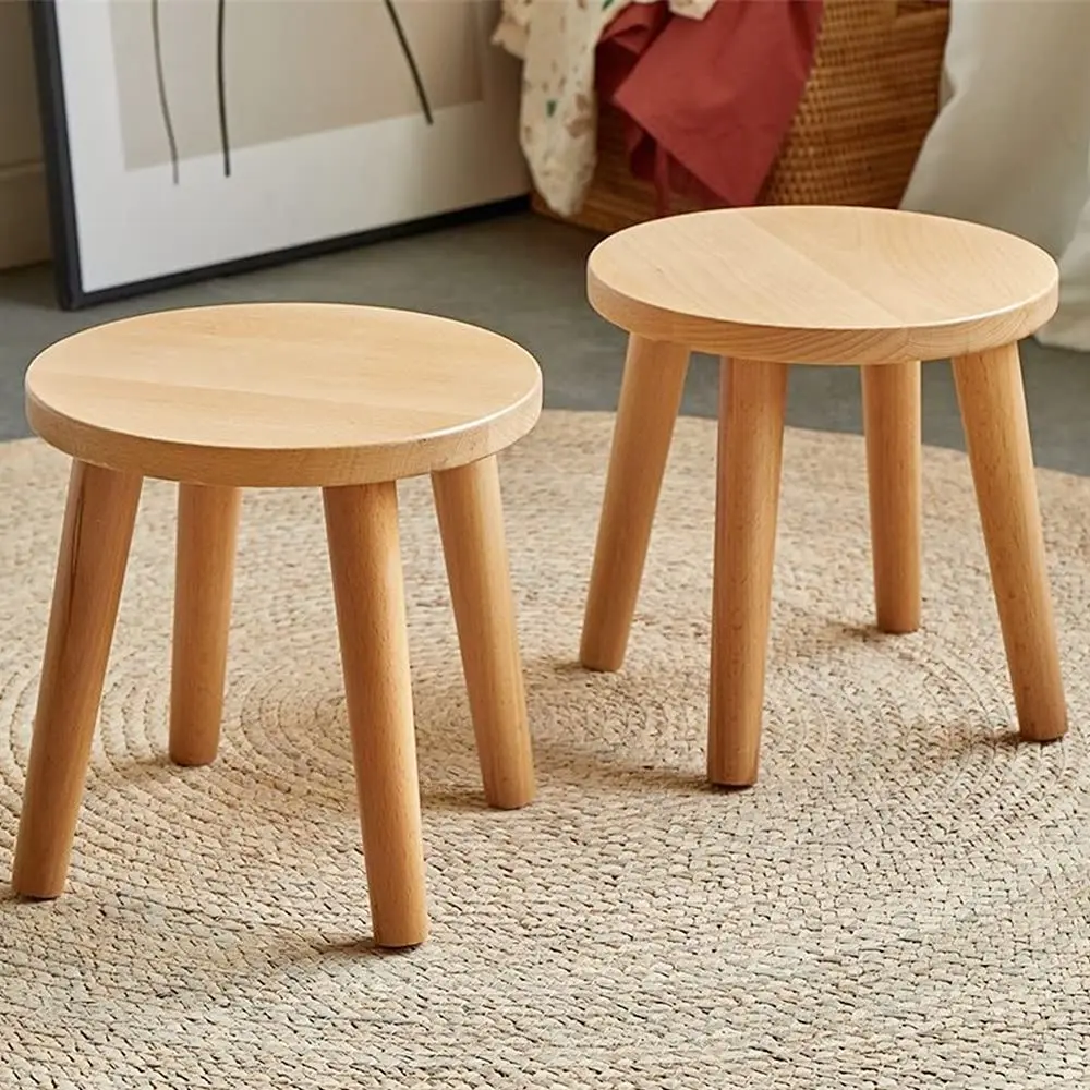 Chinese Traditional Solid Wood Children Leisure  Low Square Stool, 4 Legs Wooden Stool