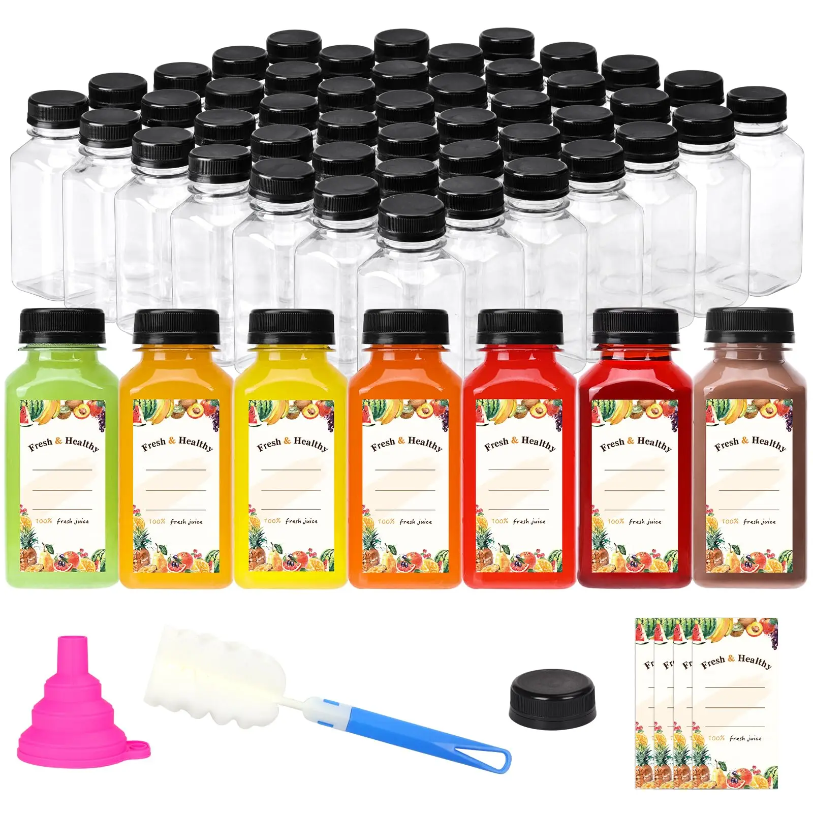 VV 2oz 60ml BPA Free Empty Plastic PET White Juice Drink Energy Shot Bottle with Caps