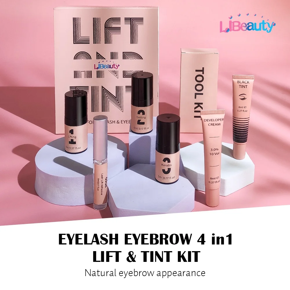 Wholesale Lash and Brow Lift and Tint Kit Professional DIY Eyelash Lift and Dye Kit 4 in 1 Brow Lamination ane Tint