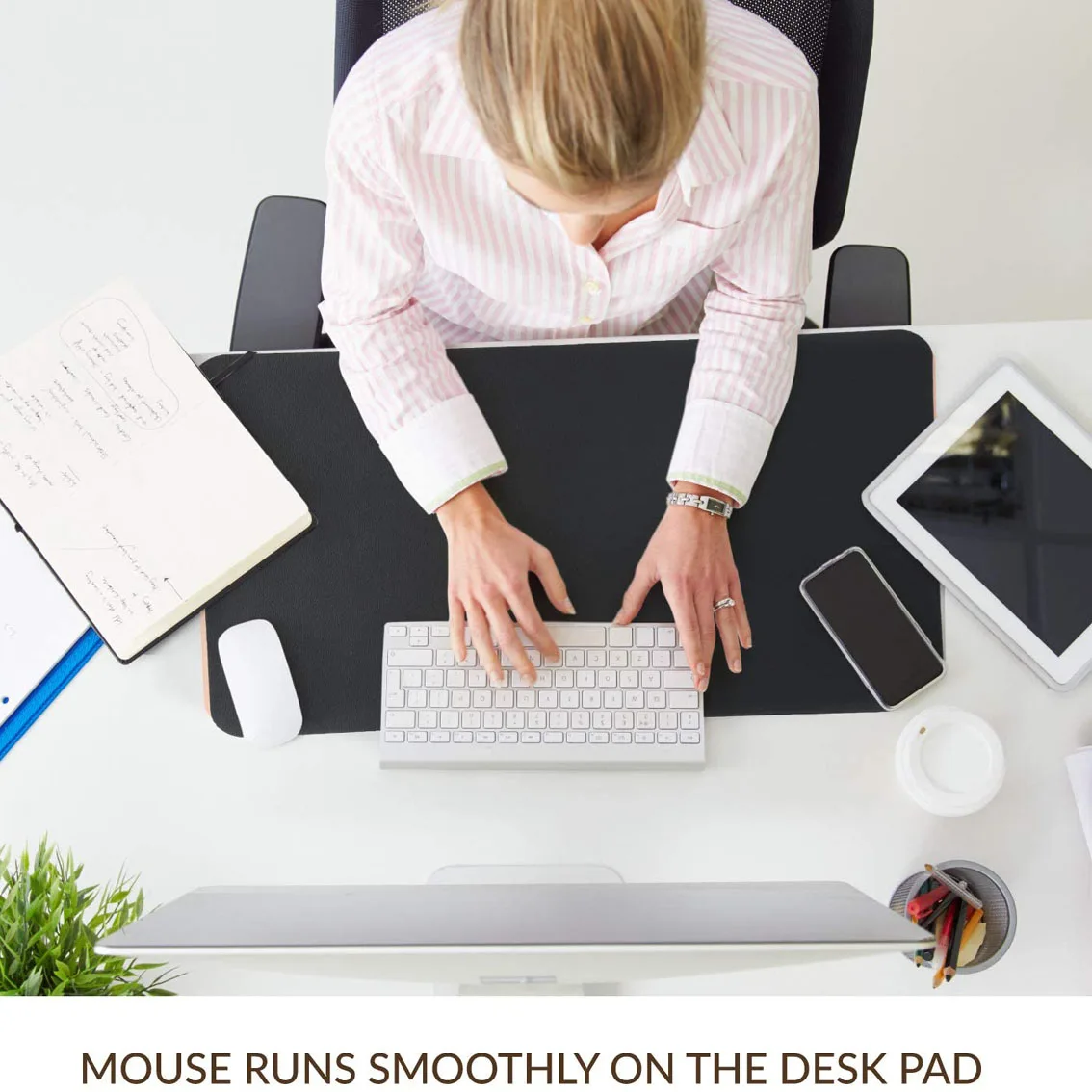 Mouse Pad Smooth Surface Soft Waterproof PU Leather  desk pad  Home Office Desk Mat Protector