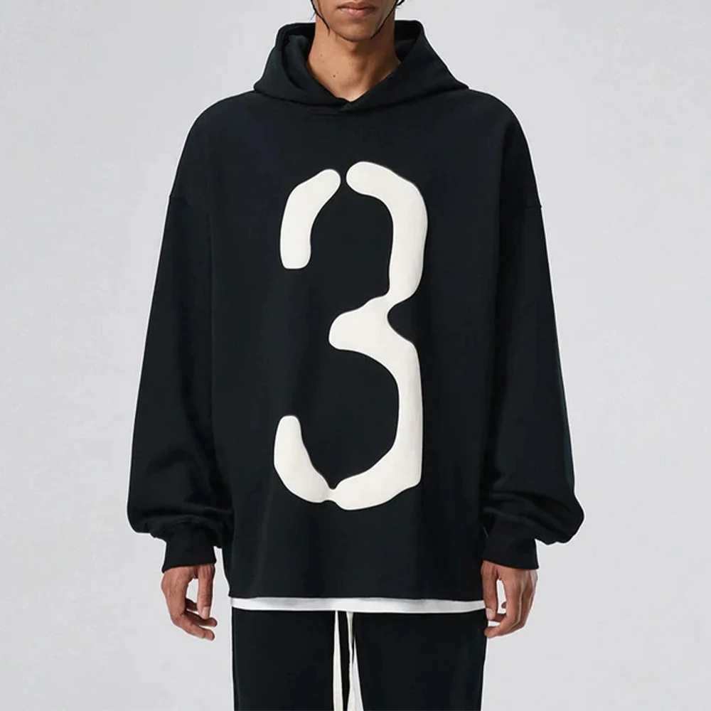 custom vintage 100 cotton pullover 500 gsm raw hem hoodie oversized puff print hoodies tracksuit