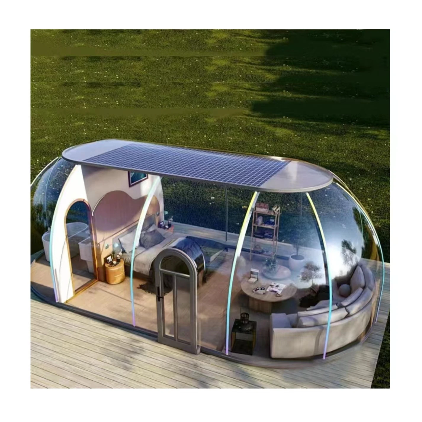 fully transparent Transparent Polycarbonate Plastic Tent camping area Hotel Bubble Room Dome House