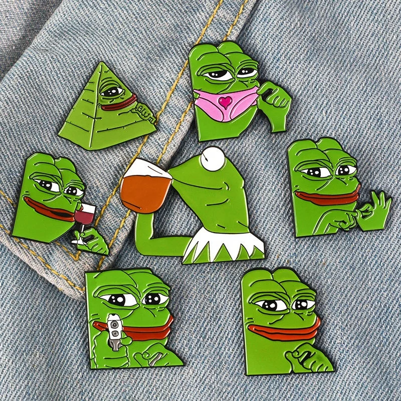 Brooches Pin Custom Pepe The Frog Metal Pins Badges Fashion Jewelry Cartoon Anime Pins