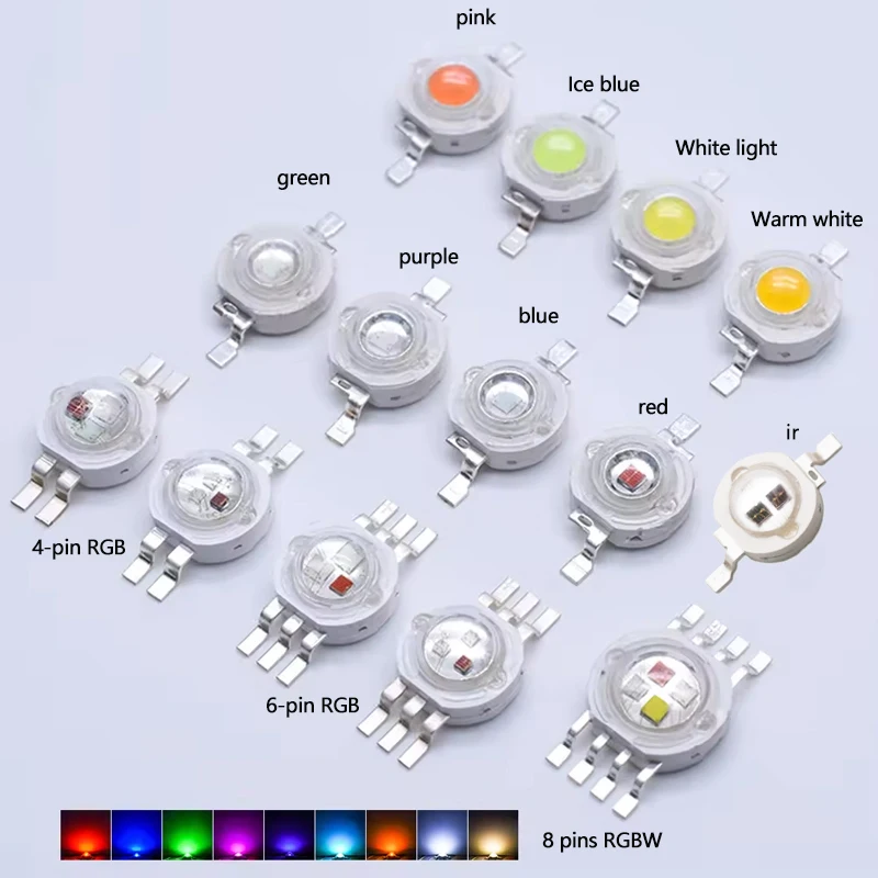 Original Factaory Outlet High Power EPistar LED Chip 1W 3W 5W UV 850nm 4pin 6pin RGB Red Blue White IR Led