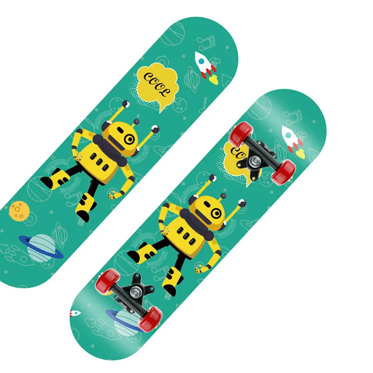 
Multicolor China wood 60cm double kick skateboard for teenager 