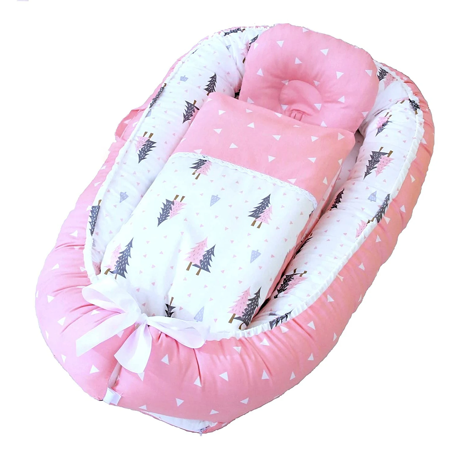 Machine washable skin friendly baby nest bed newborn lounges, soft fabric made baby nest cotton cover, Textile baby lounger,