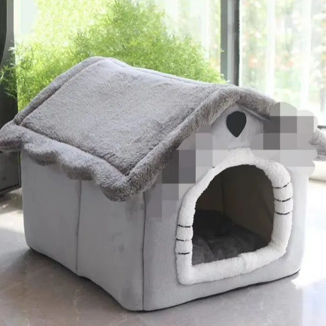 Wholesale Indoor Luxury Dog Beds Winter Cotton Warm Cats House with Modern Animal Pattern Sustainable for Living Room Use