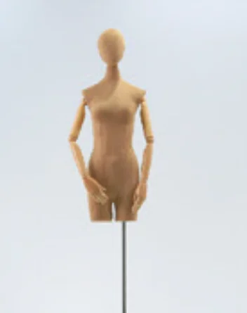 Hot Sale Half Body Female Dress Form Mannequin With Wooden Arms Plastic Women Mannequin