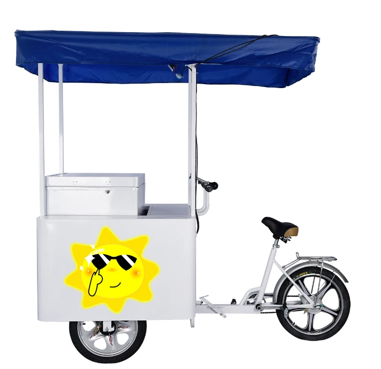 BD/BC-158  12V 24V  solar tricycle ice cream push cart mobile freezer mobile shop sell seafood ice cream commercial