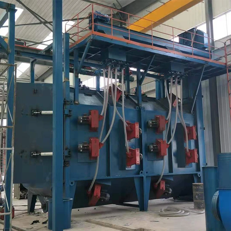 Whole Sale Lpg/Lng/Cng Cylinder Overhead Rail Hanger Hook Type Shot Blasting Cleaning Machine
