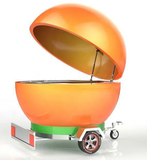Fiberglass orange juice kiosk fresh juice bar fruit shape kiosk juice cart lemonade outdoor food kiosk