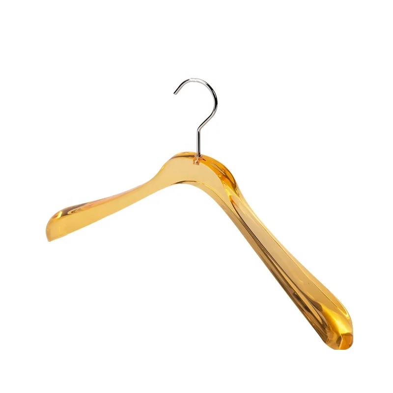 Wholesale Custom Logo Luxury Coat Shirt Pants Suit Cloth Lucite Hanger Plastic Transparent Acrylic Clothes Hanger Manufacturer
