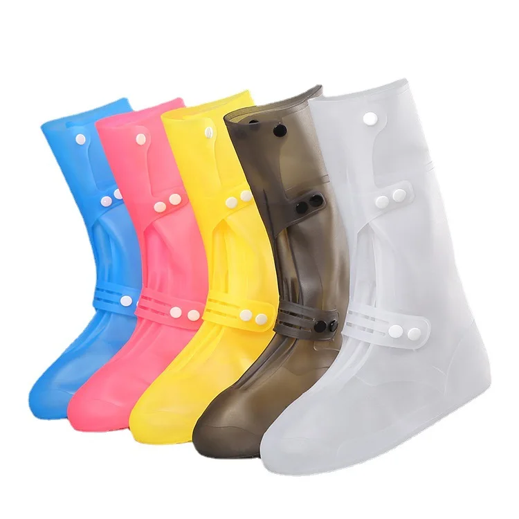 Customized high top overshoes silicone waterproof non slip shoe cover reusable portable rain overshoes