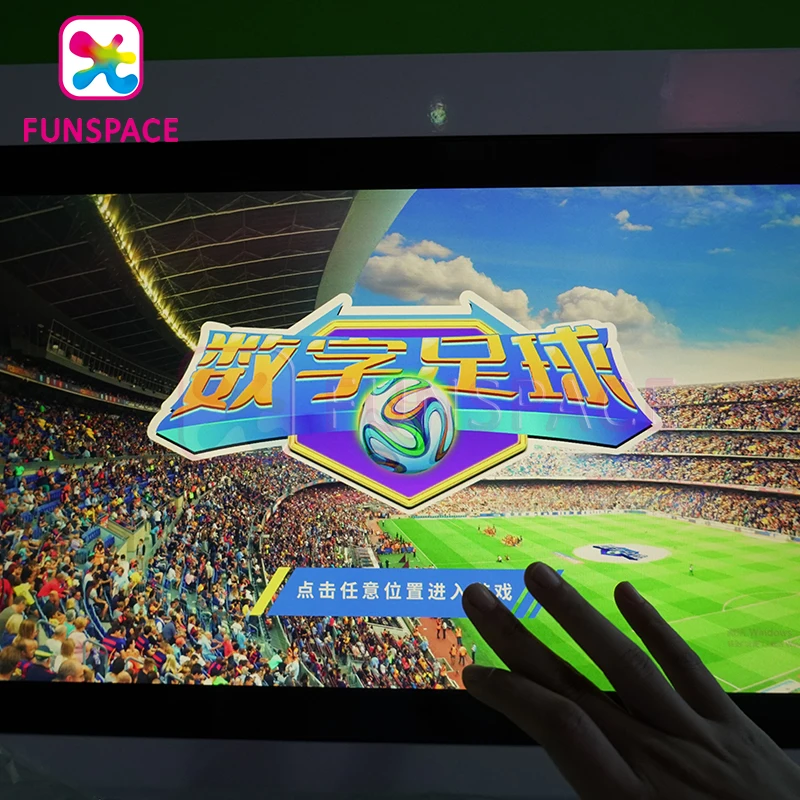 Funspace Interactive projector simulates playing football with a single player interactive projection game equipment