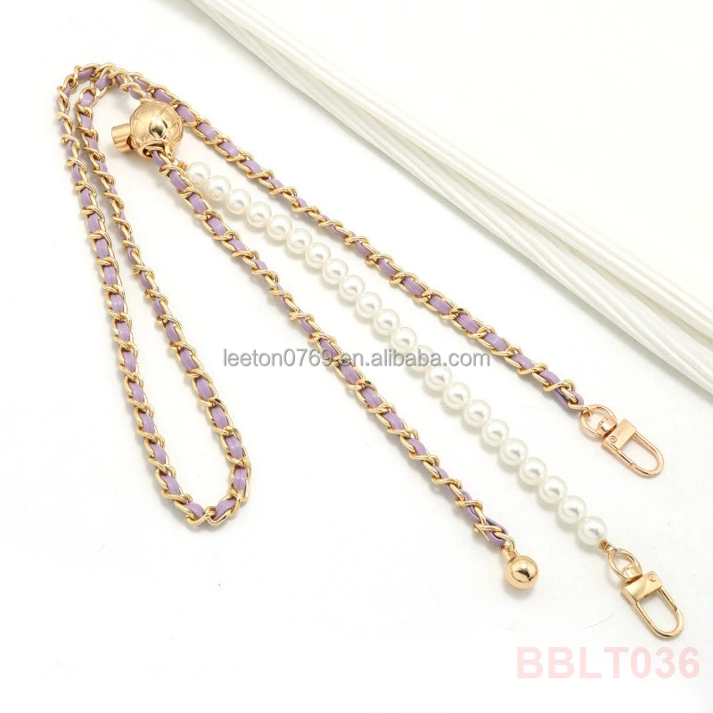 Stock supply high quality 120cm shiny gold metal bag chain with adjuster ball