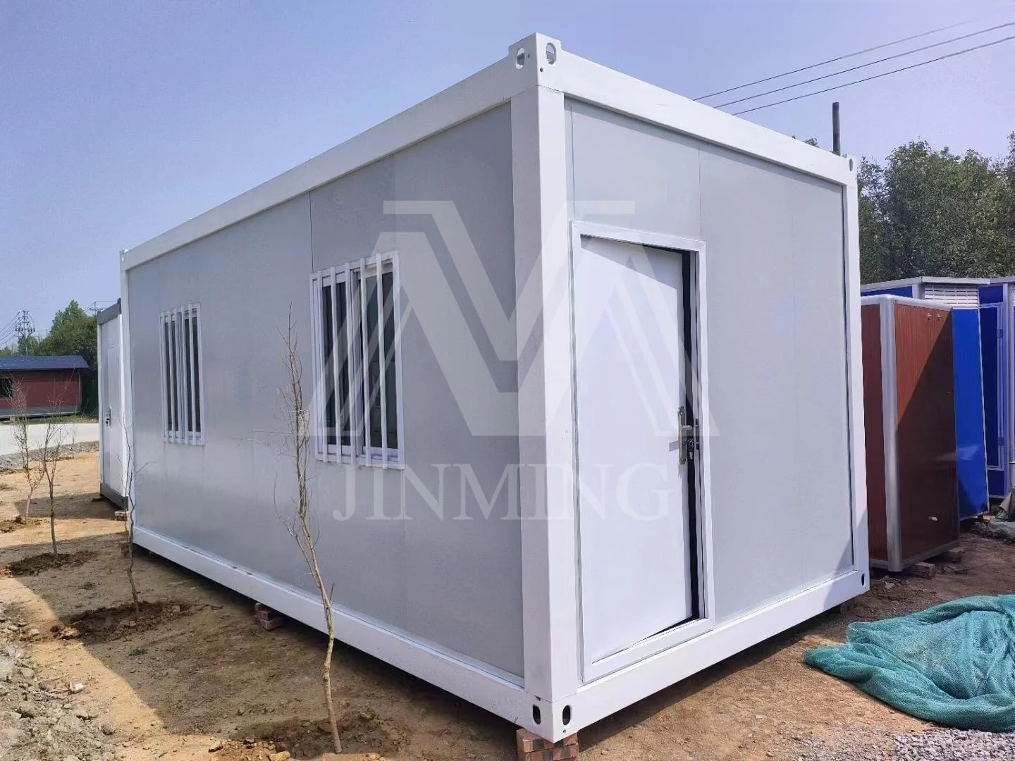 Prefab Steel Structure low cost Portable Modular container Car garage with roller shutter door Storage prefab warehouse