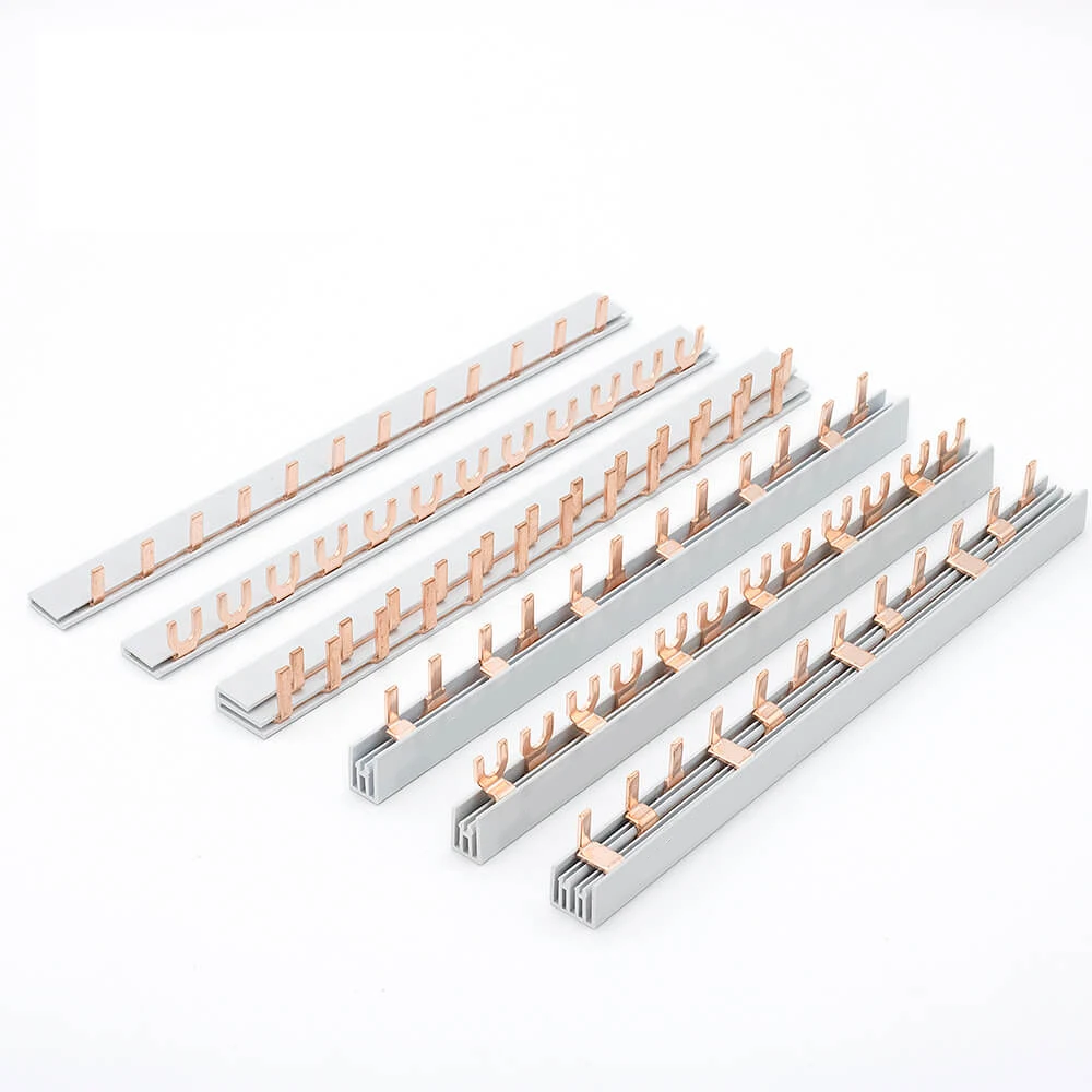 Plug-in Pin type Mcb Copper Busbar Connector 1P 2P 3P 4P Fork Pin Type OEM customized