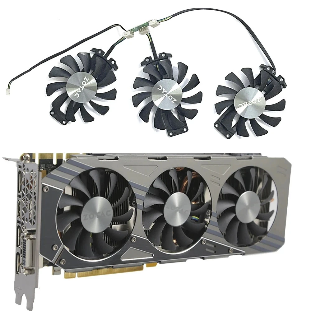 75MM 4PIN GA81S2U GTX980 970 GPU cooler for ZOTAC Geforce GTX 980-4GD5 GTX 970 AMP 4G graphics card
