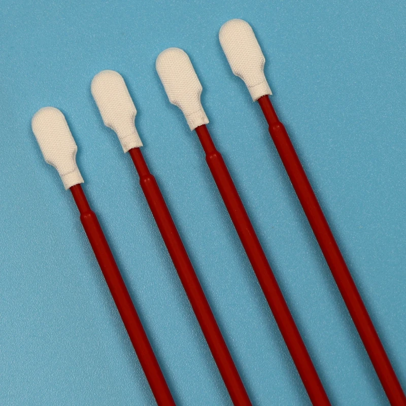 761 Wholesale Lint Free Red Handle Polyester Swab Car Cleaning Microfiber Cleanroom Swab